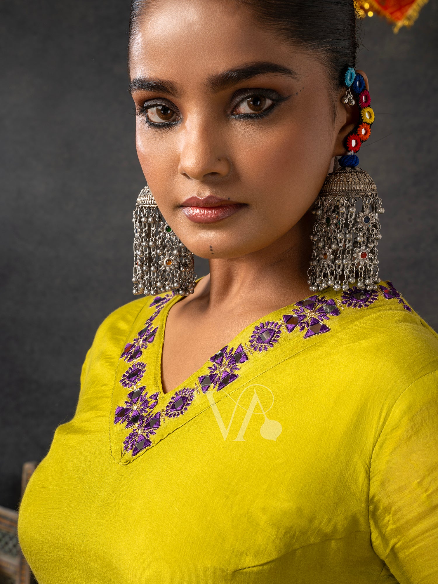 Yellow & Blue Chaniya Choli