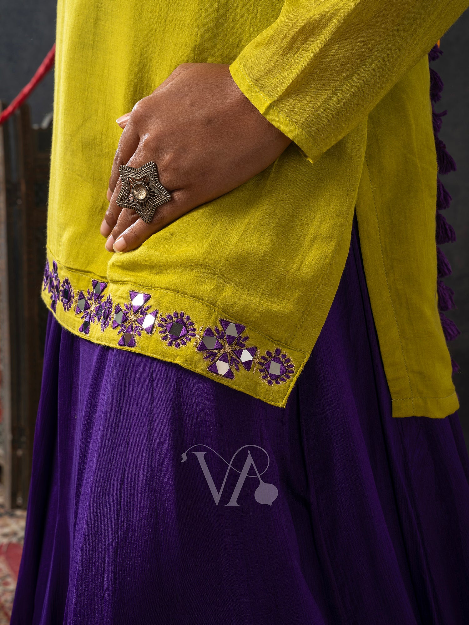 Yellow & Blue Chaniya Choli