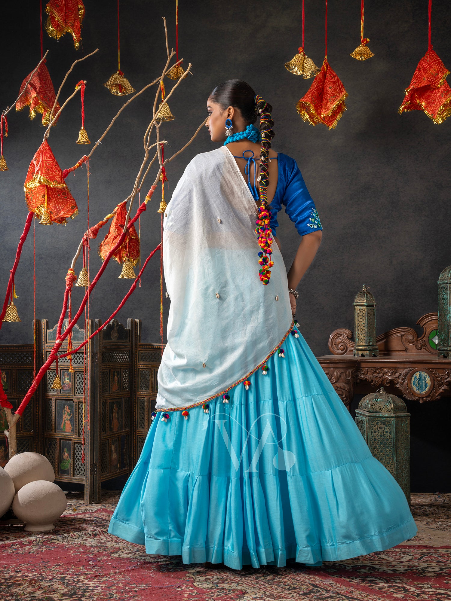 White & Blue Chaniya Choli