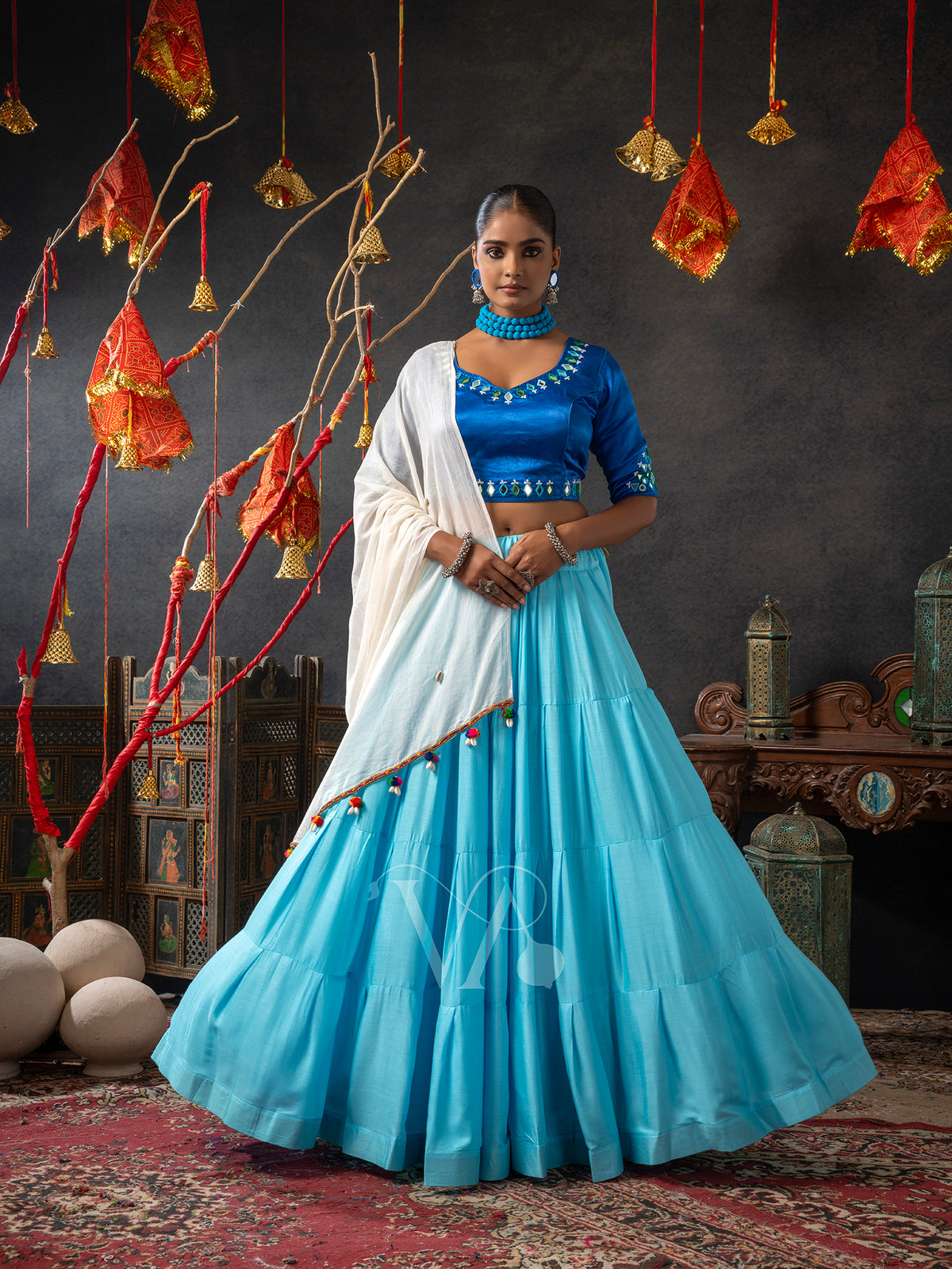 White & Blue Chaniya Choli