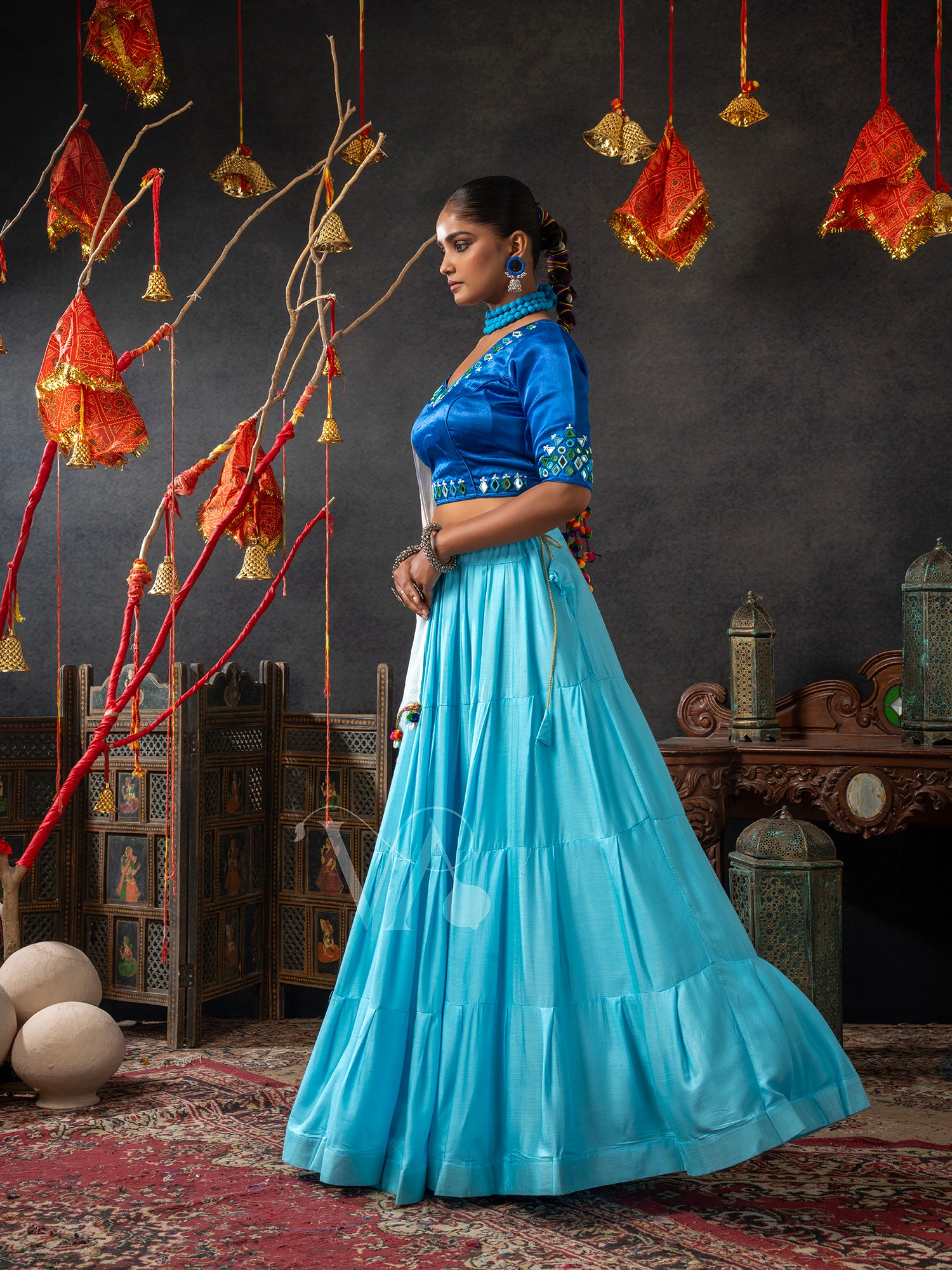 White & Blue Chaniya Choli