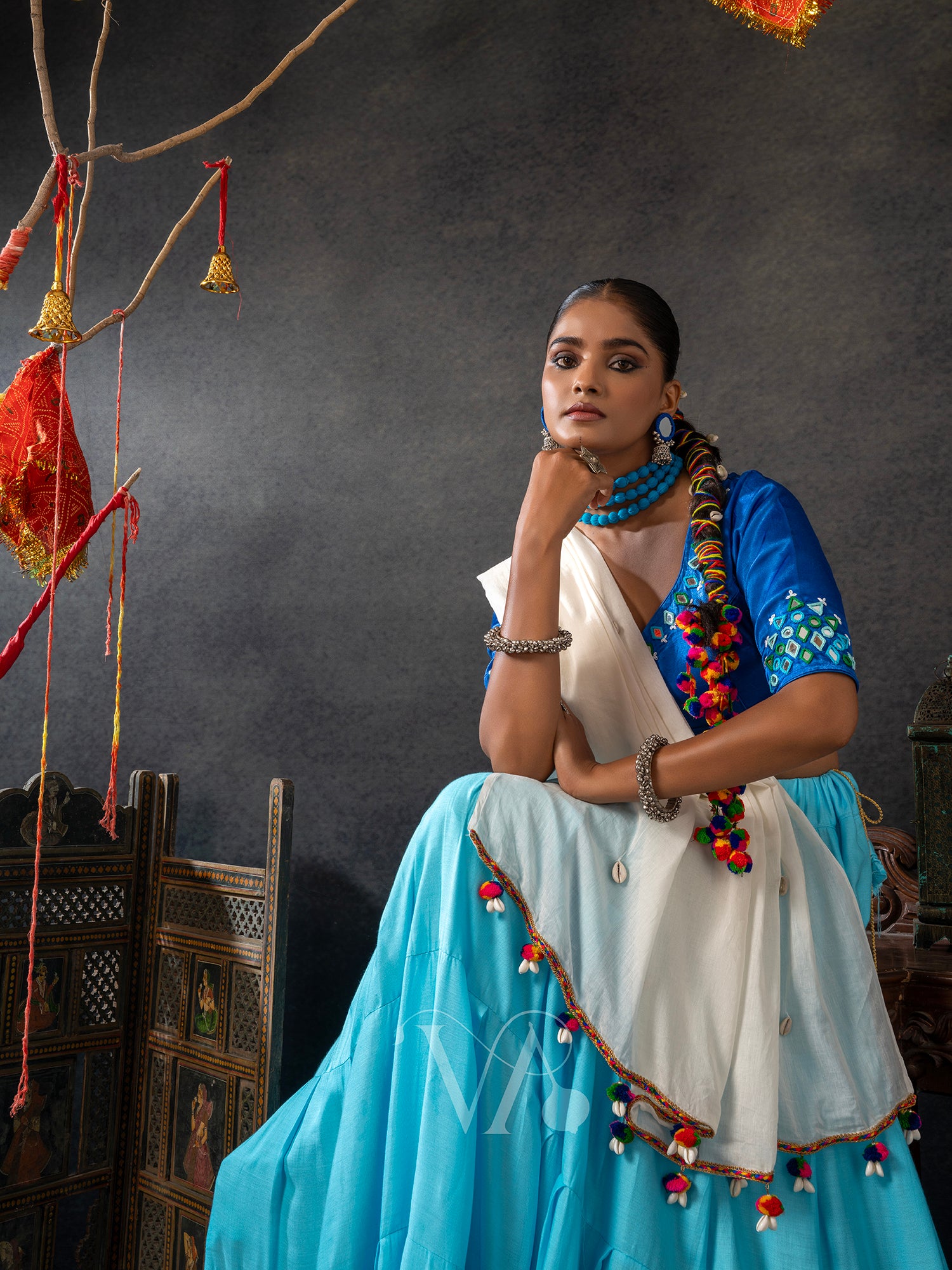 White & Blue Chaniya Choli