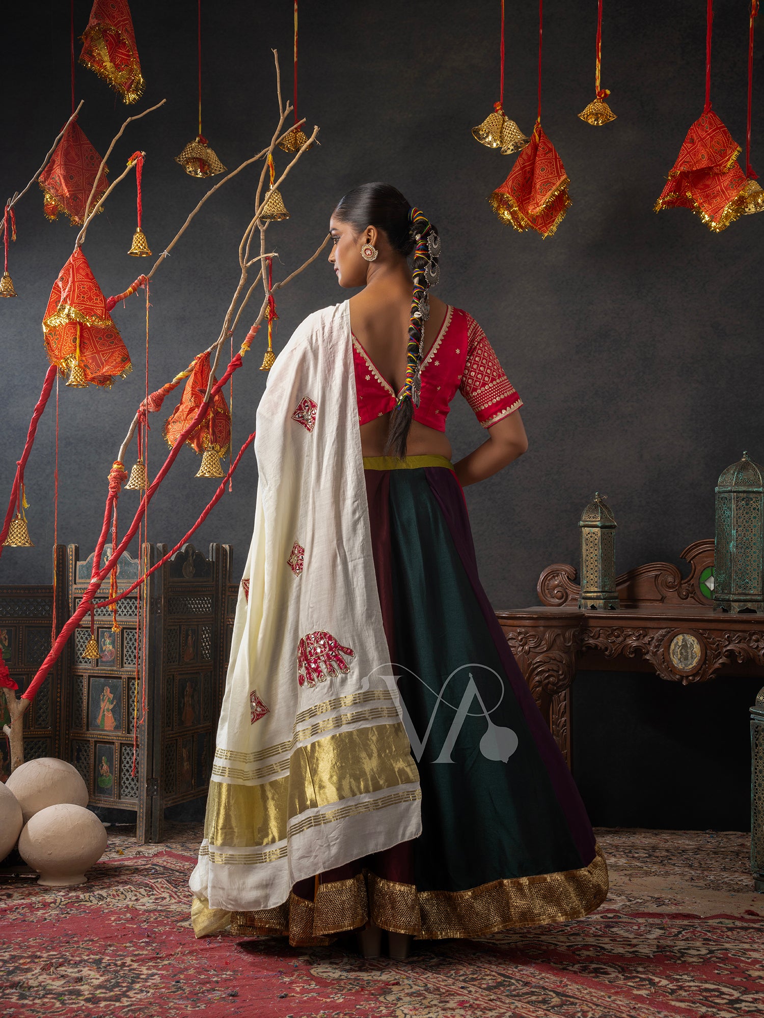 Red & White Chaniya Choli