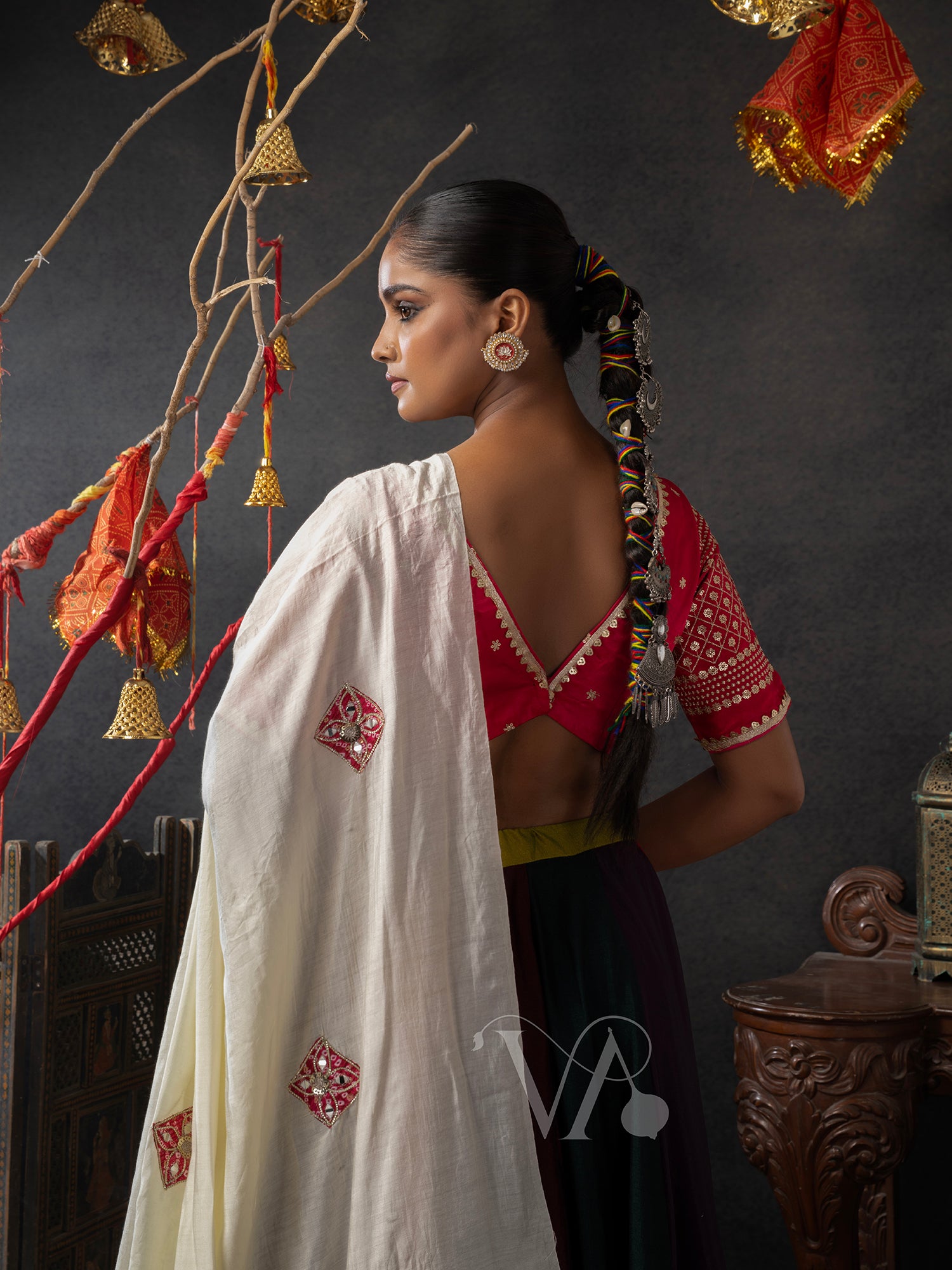 Red & White Chaniya Choli