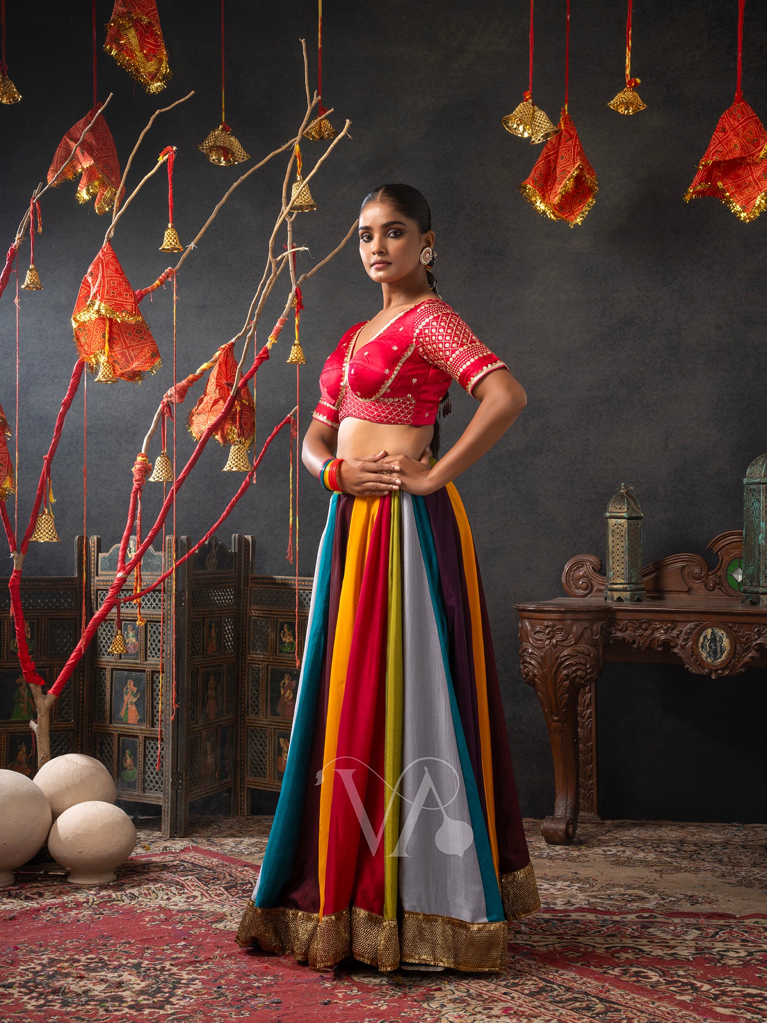 Red & White Chaniya Choli