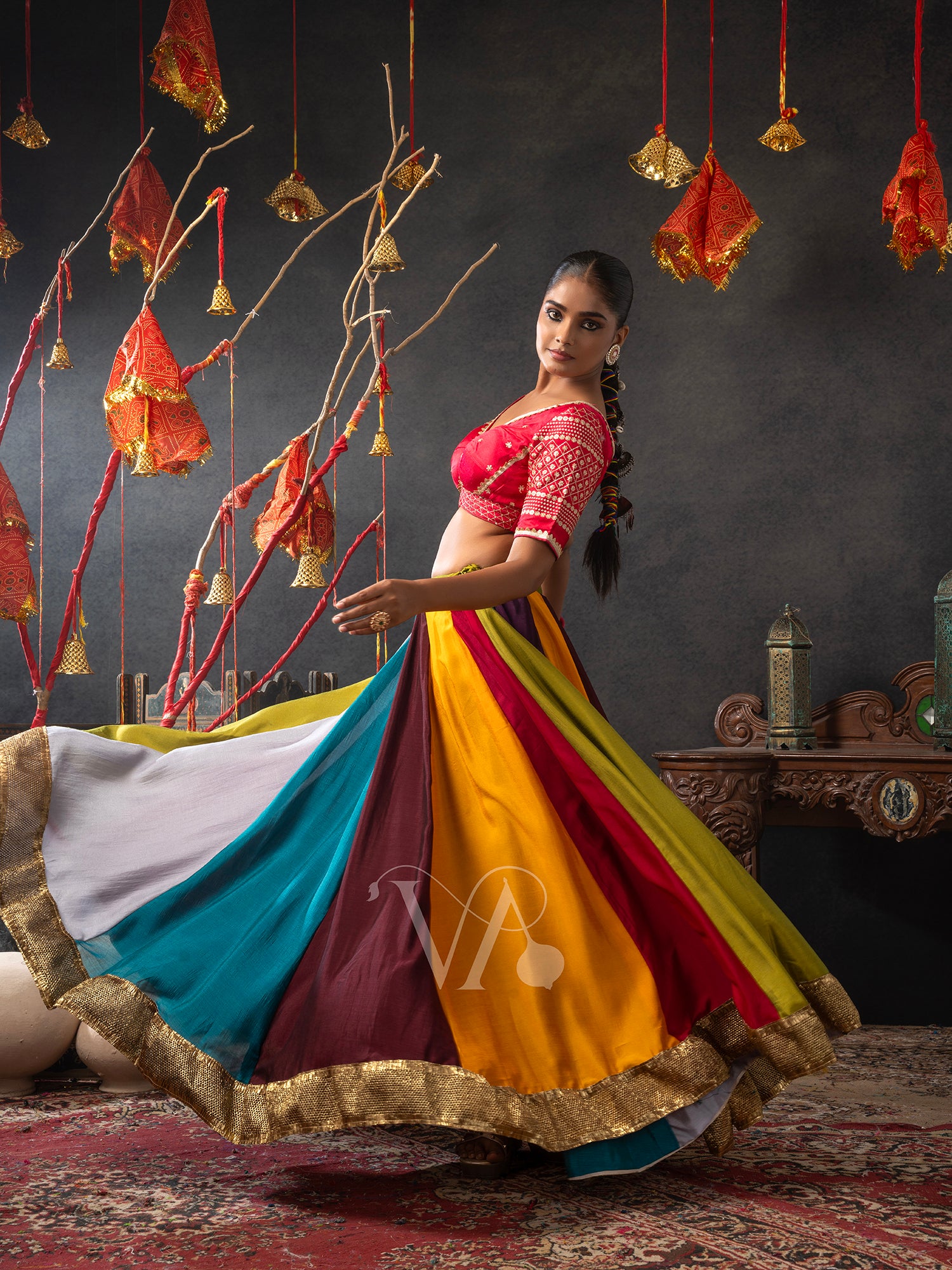 Red & White Chaniya Choli