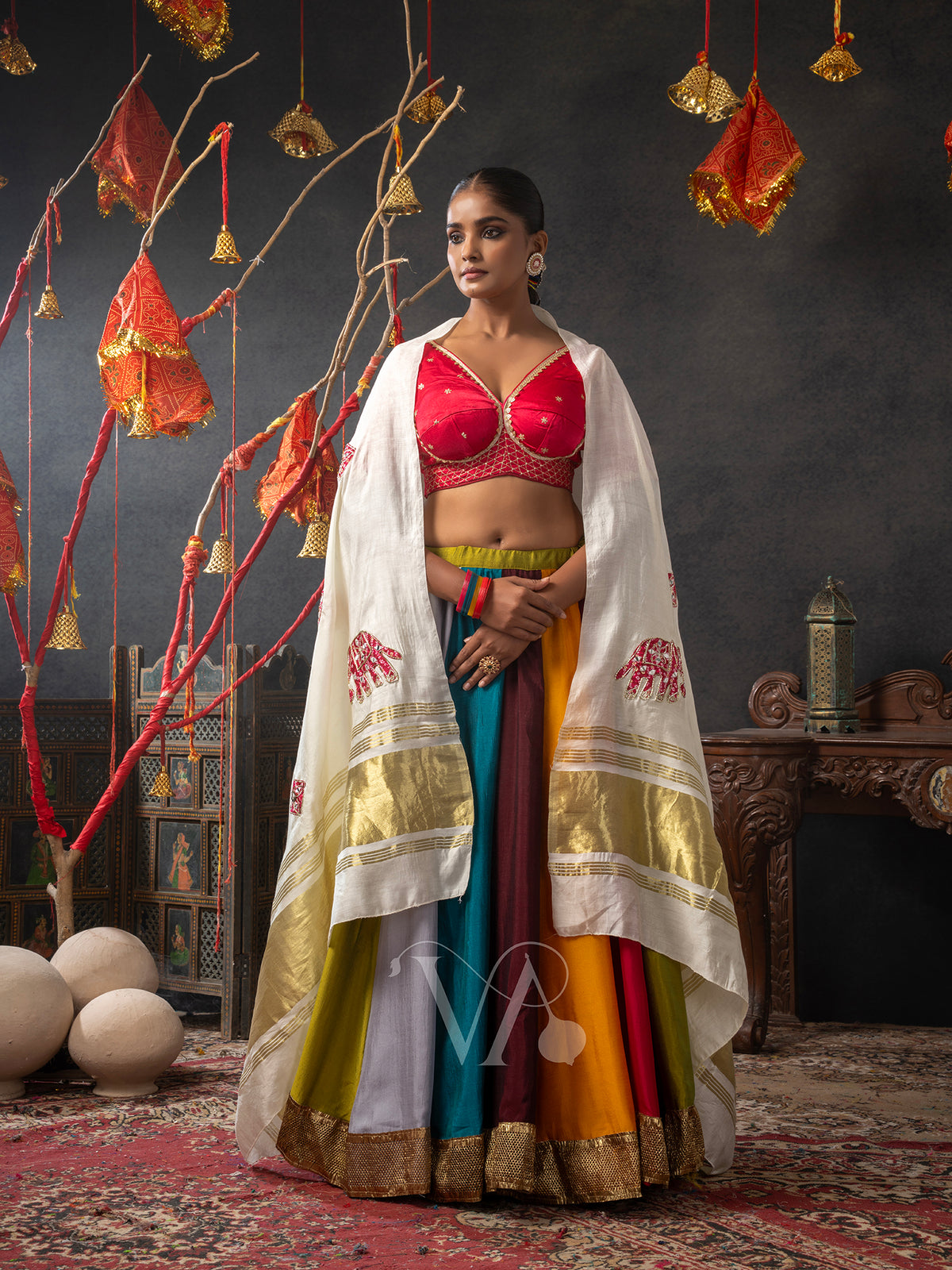 Red & White Chaniya Choli