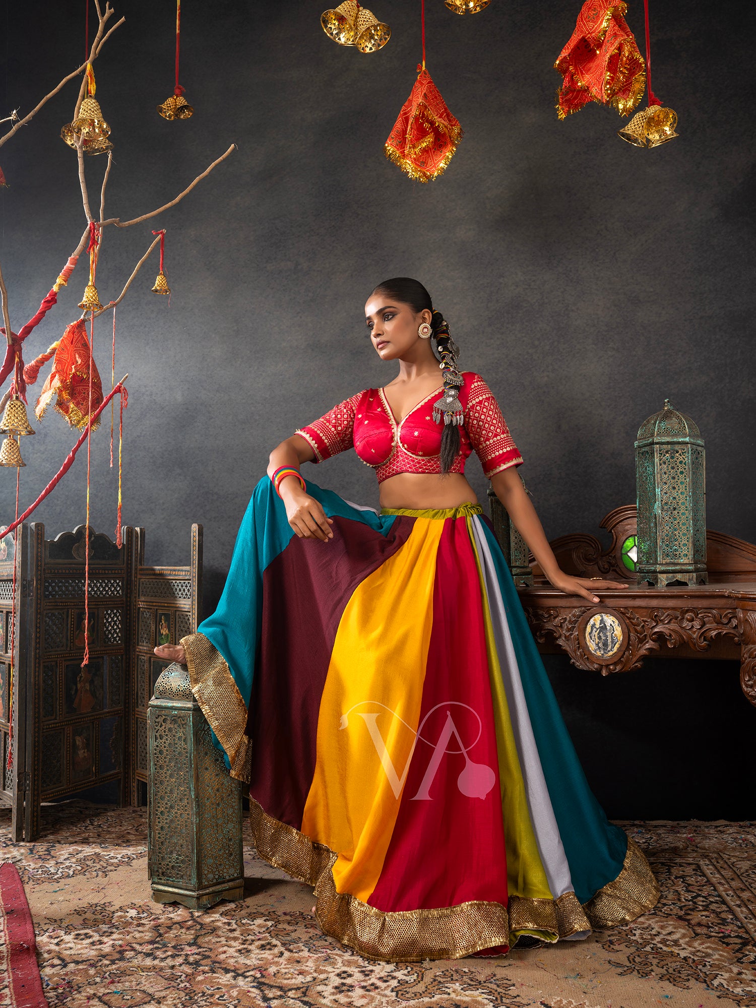 Red & White Chaniya Choli
