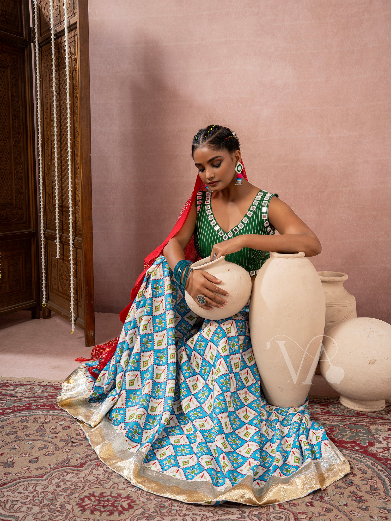 White & Sky Chaniya Choli
