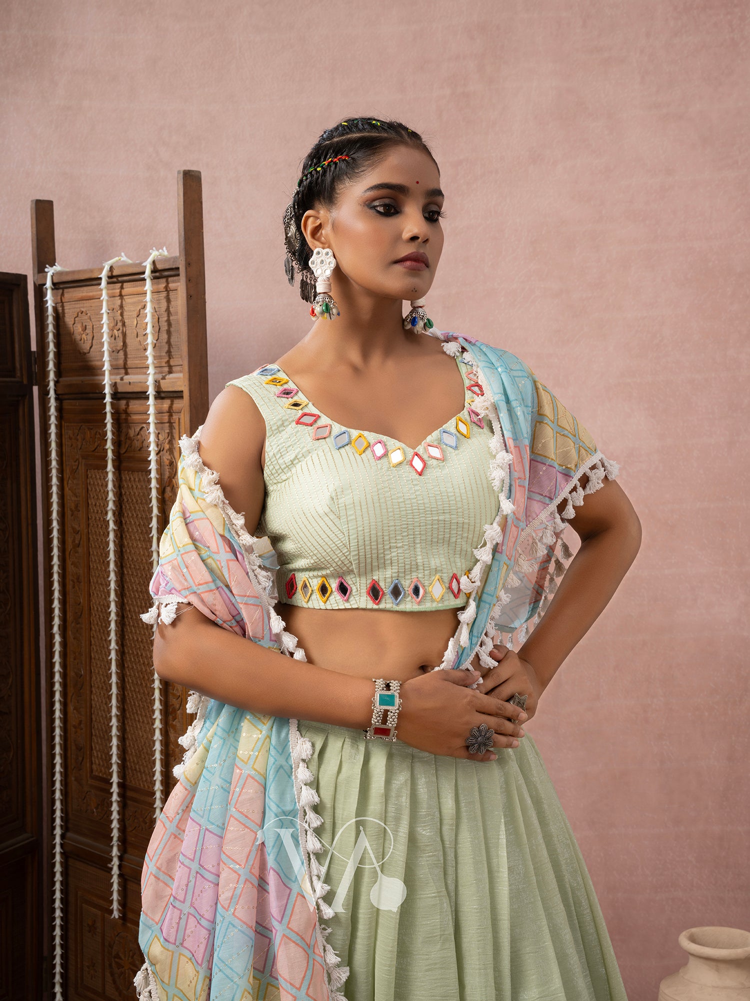 Beige Chaniya Choli