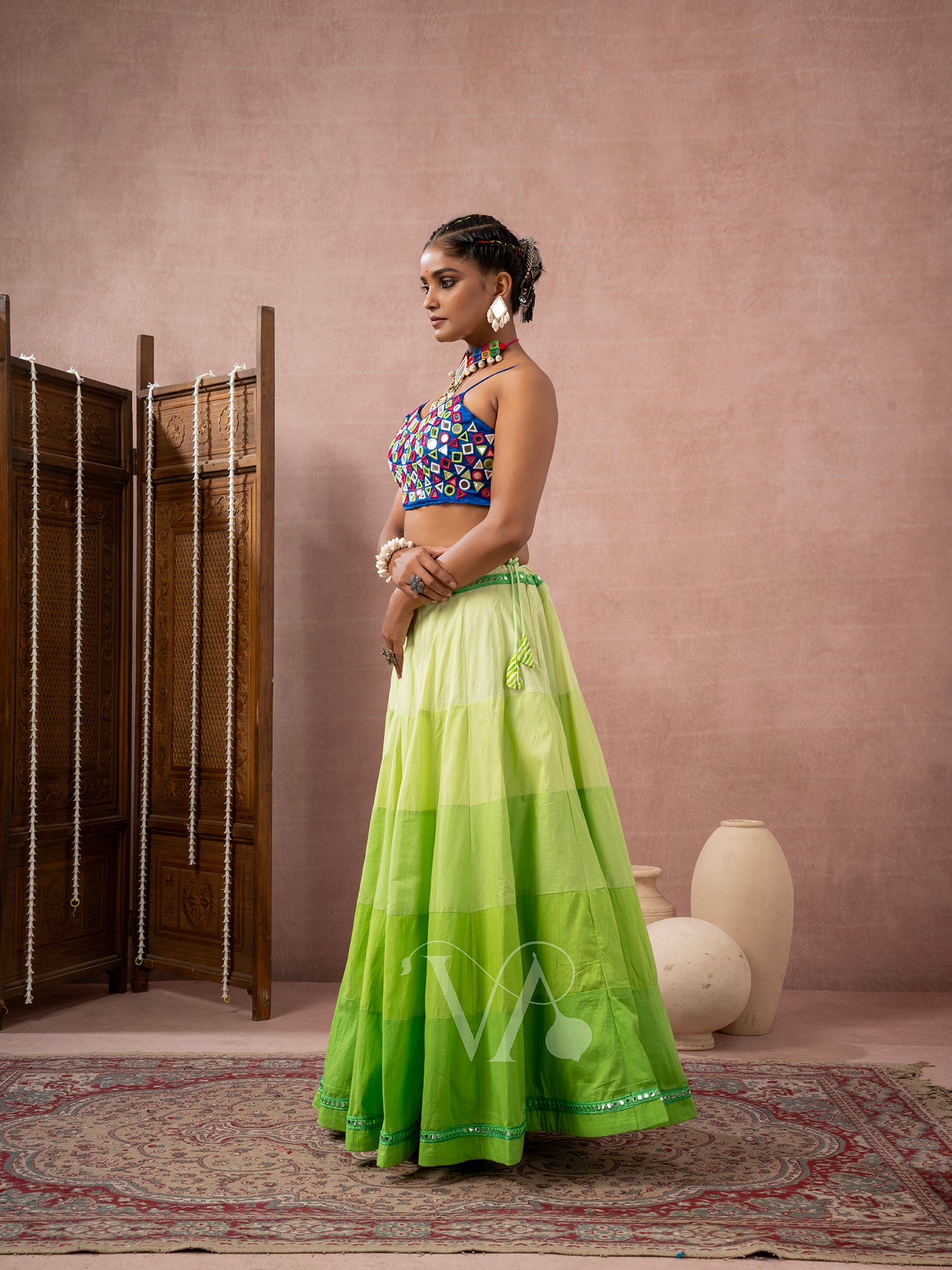 Blue Green Chaniya Choli