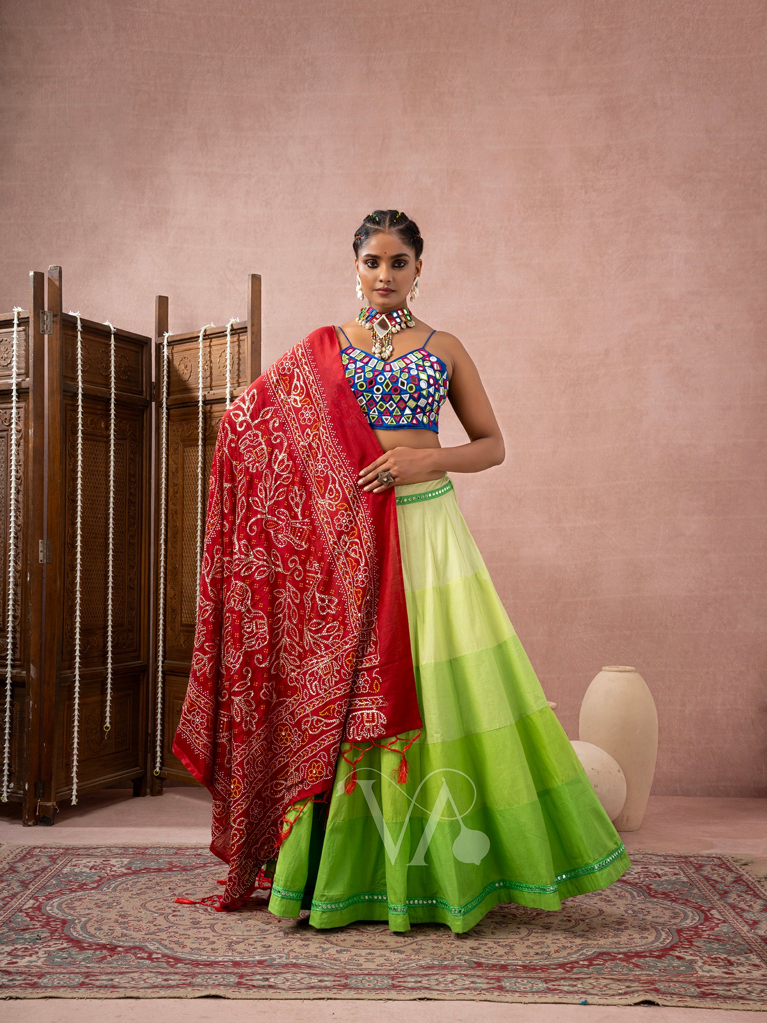 Blue Green Chaniya Choli