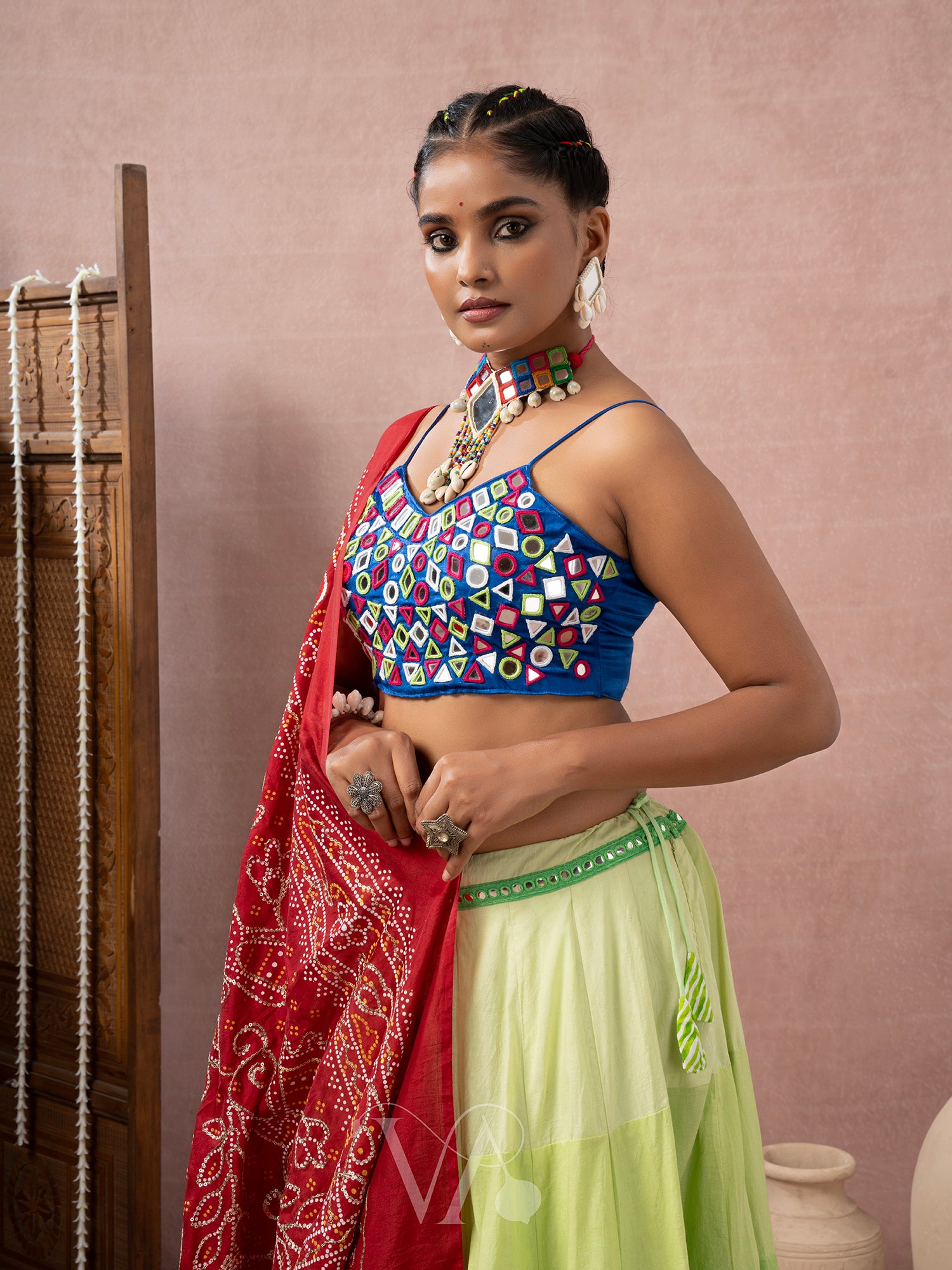 Blue Green Chaniya Choli