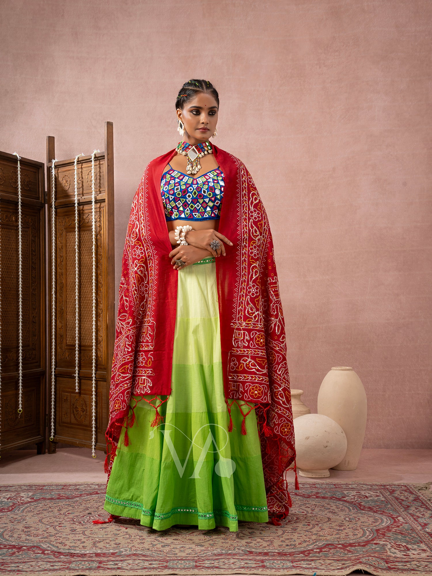 Blue Green Chaniya Choli