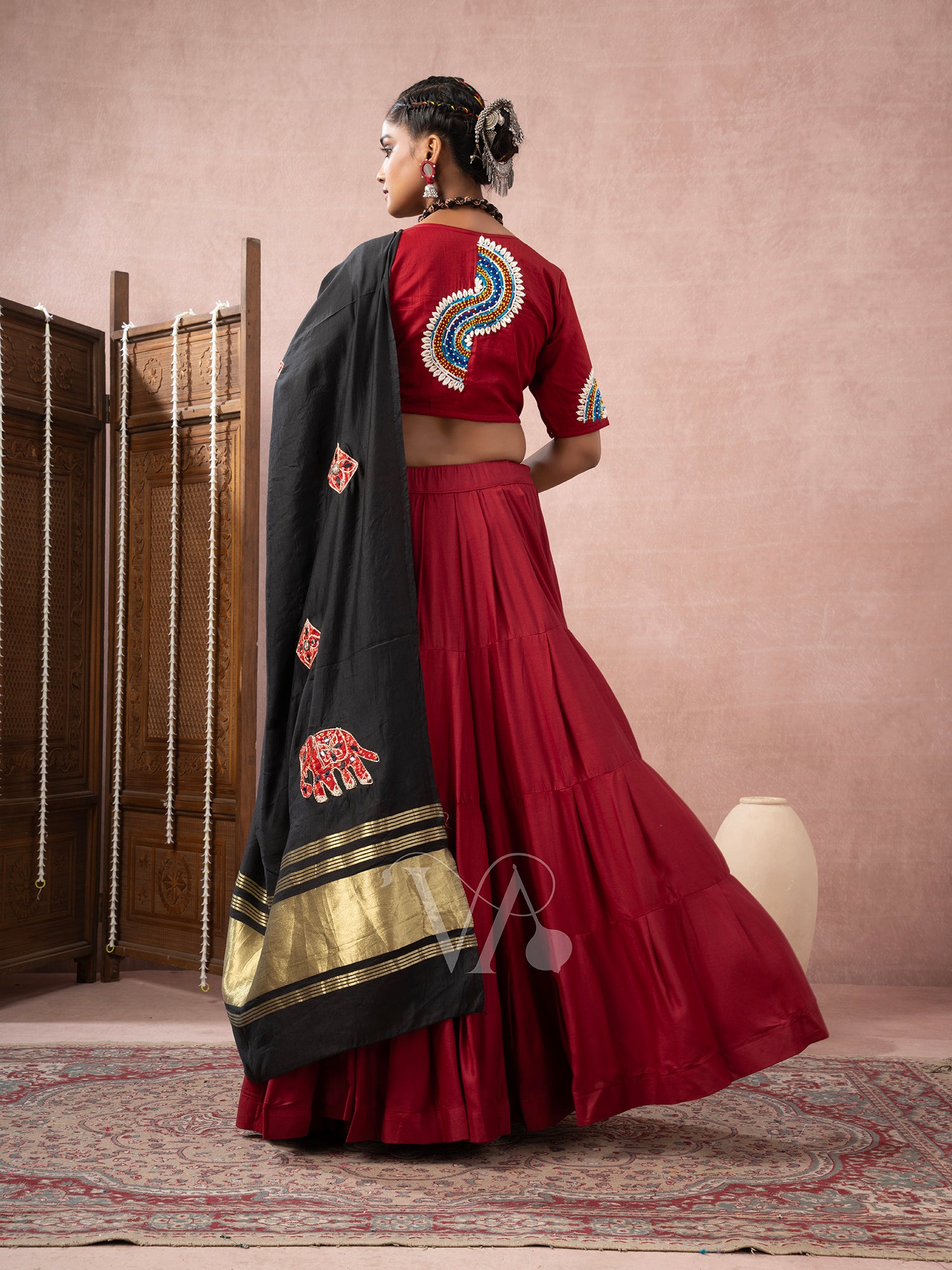 Dark Red Chaniya Choli