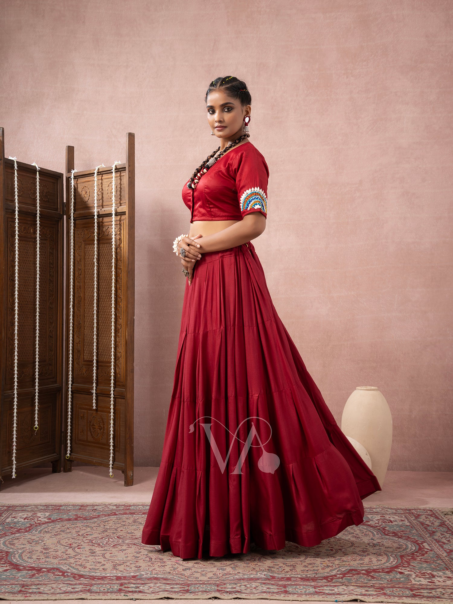 Dark Red Chaniya Choli