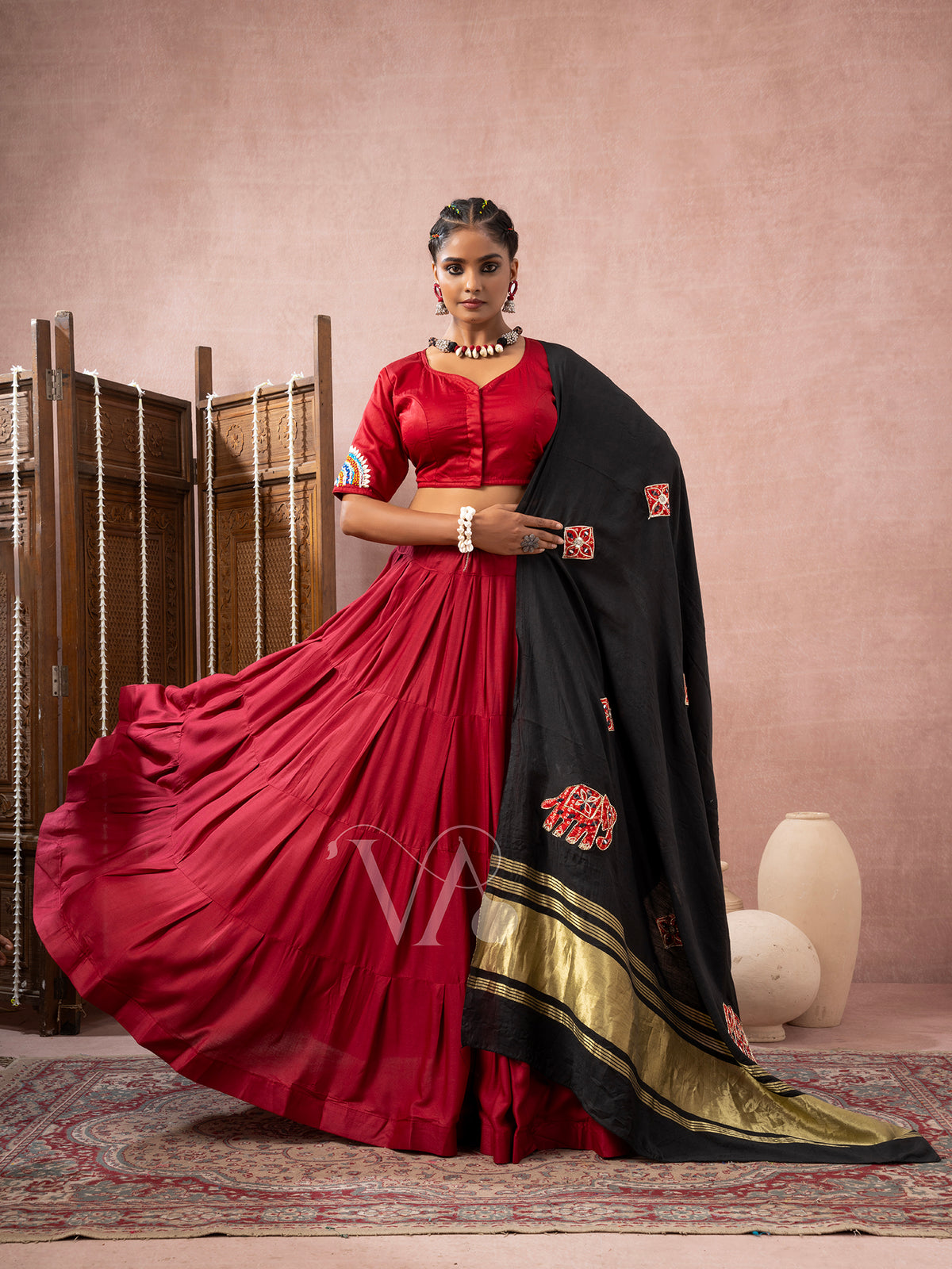 Dark Red Chaniya Choli