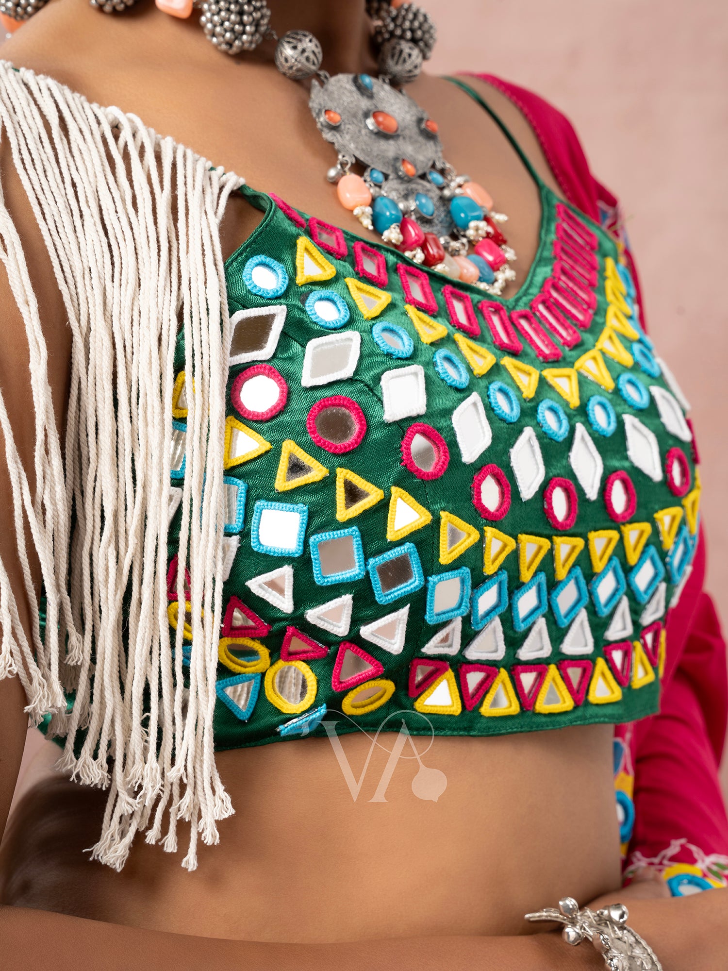 Sky & Green Chaniya Choli