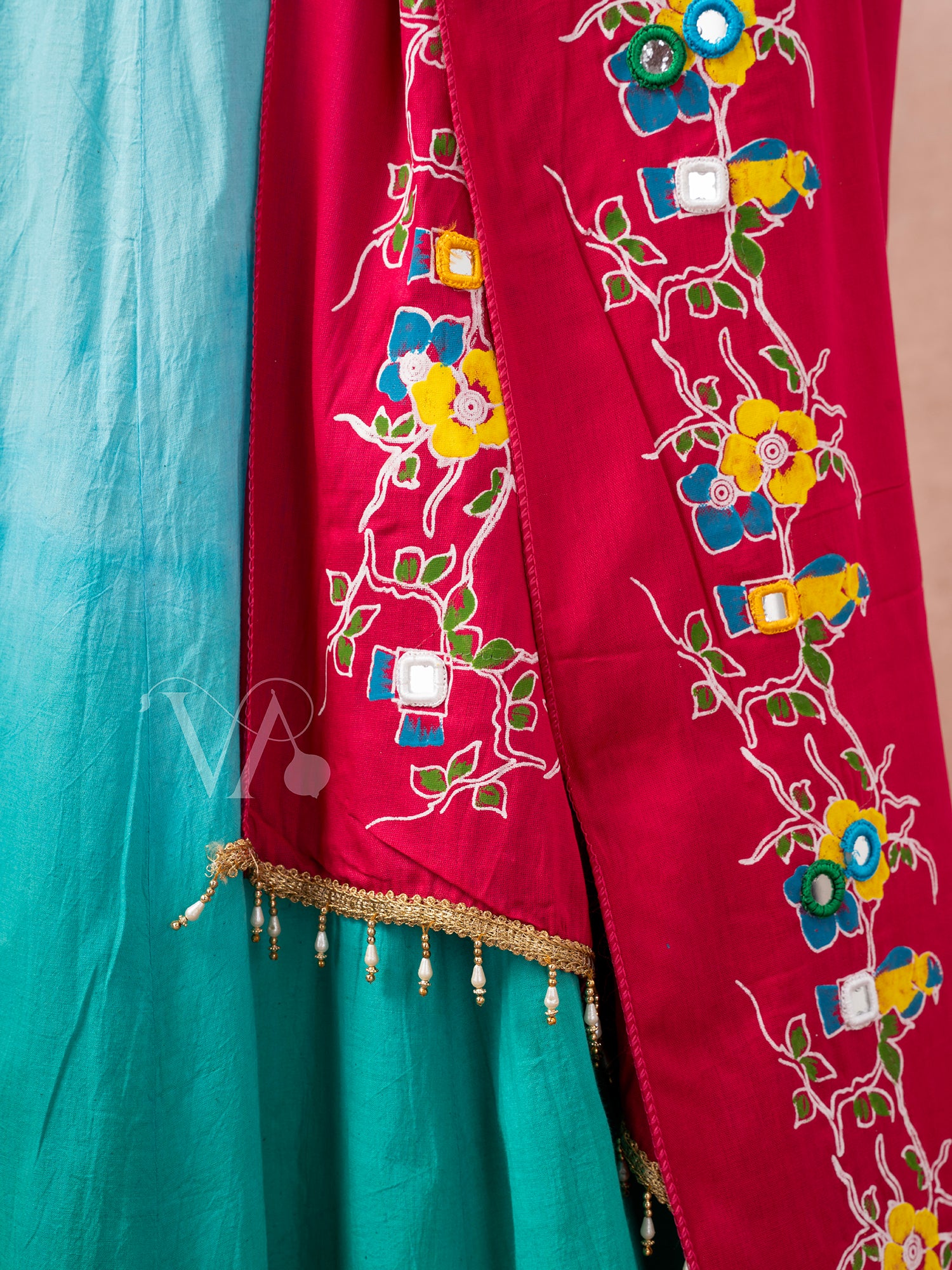 Sky & Green Chaniya Choli