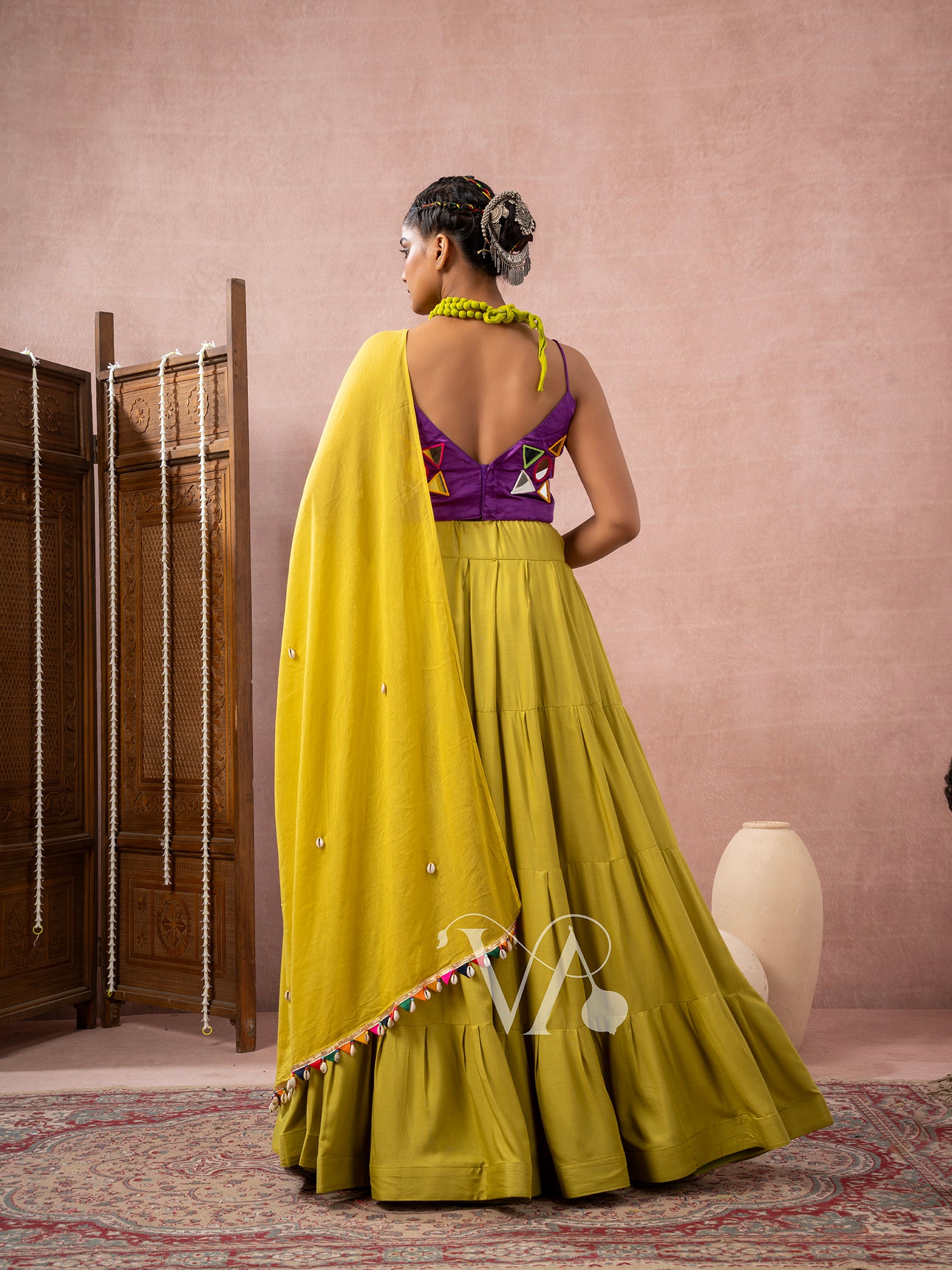 Purple & Yellow Chaniya Choli
