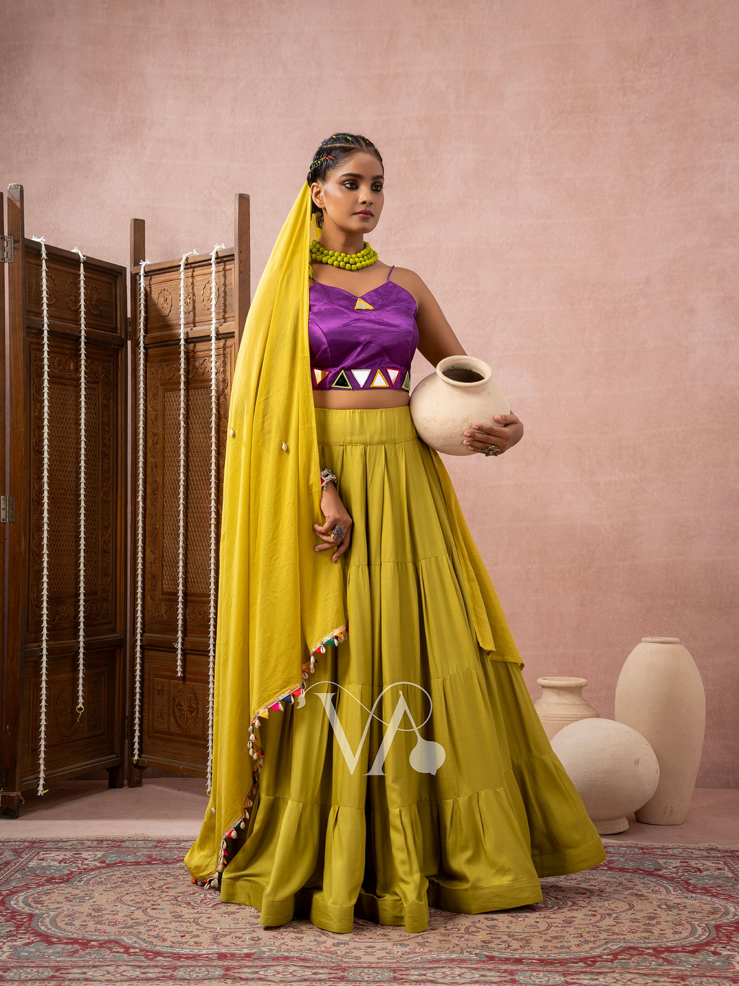 Purple & Yellow Chaniya Choli