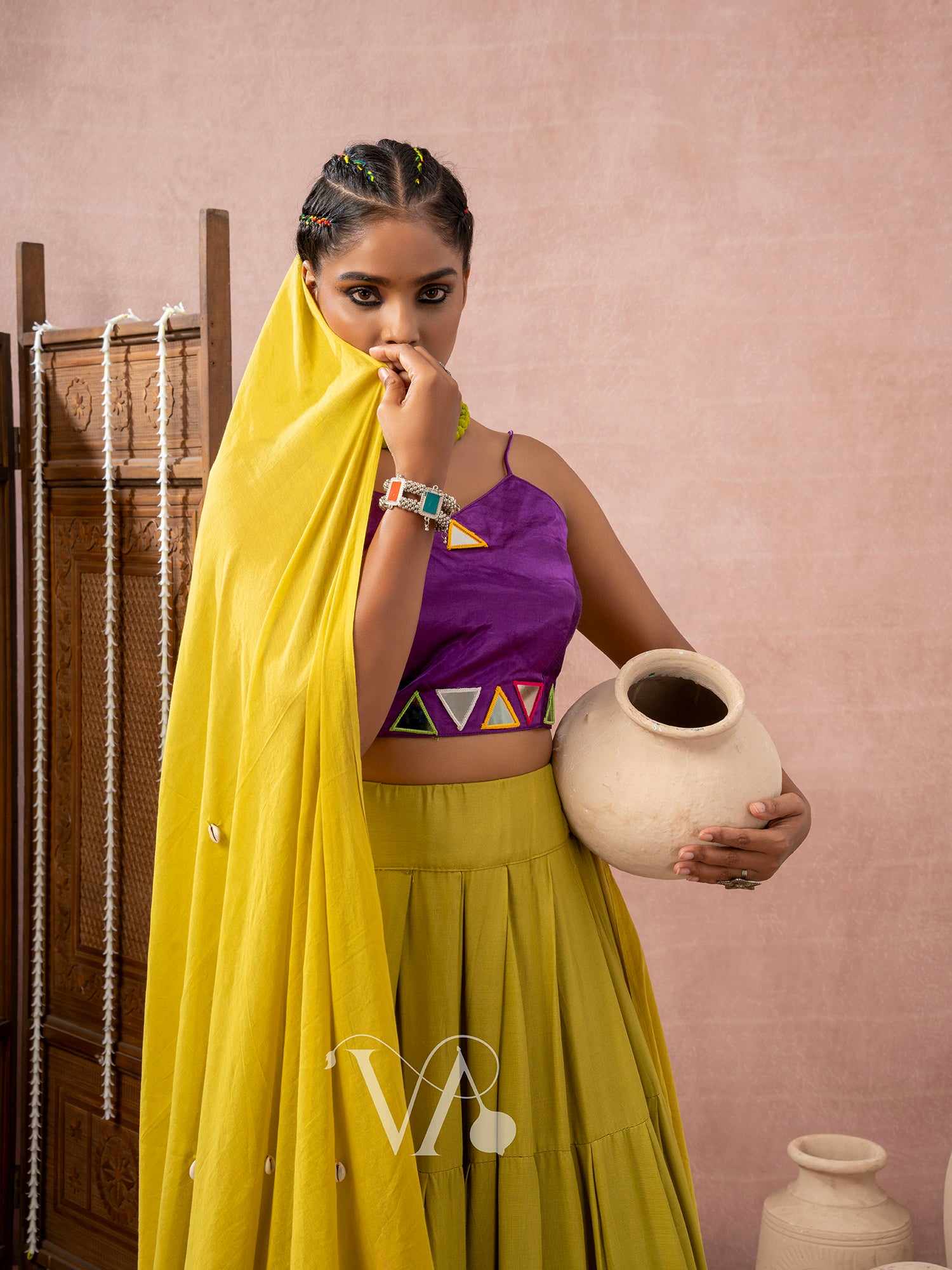 Purple & Yellow Chaniya Choli