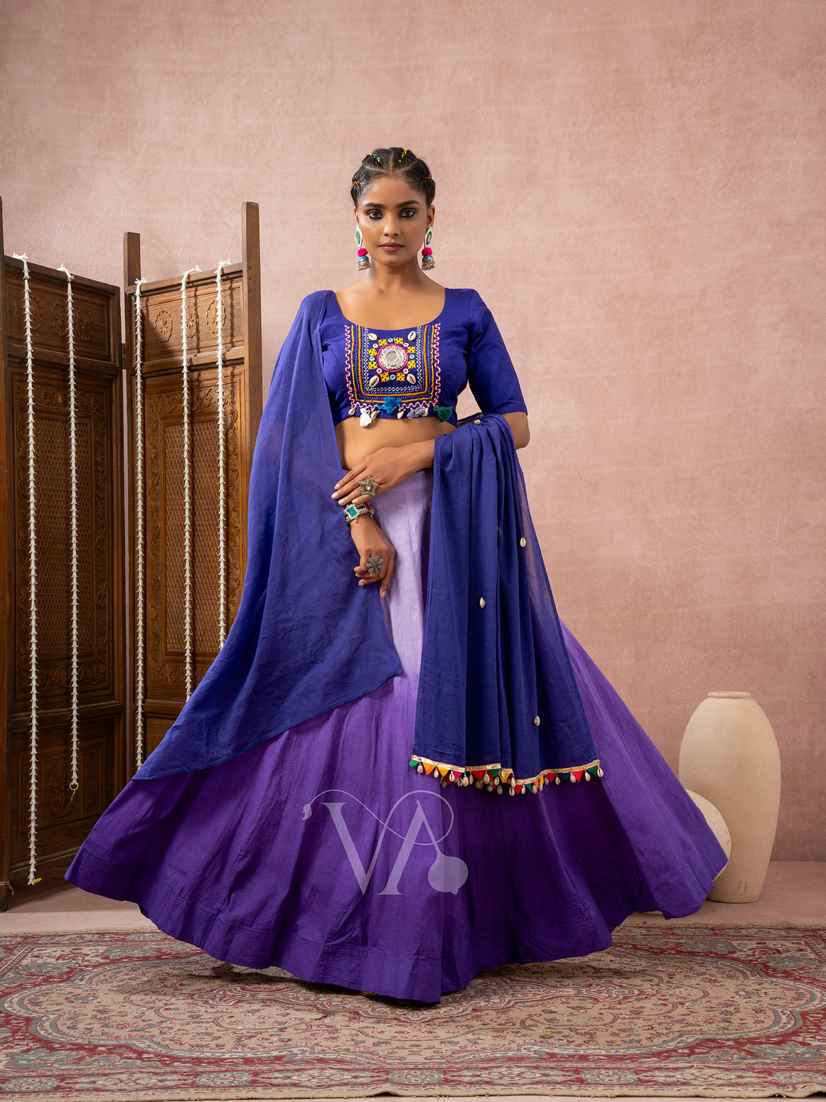 Blue & Purple Chaniya Choli