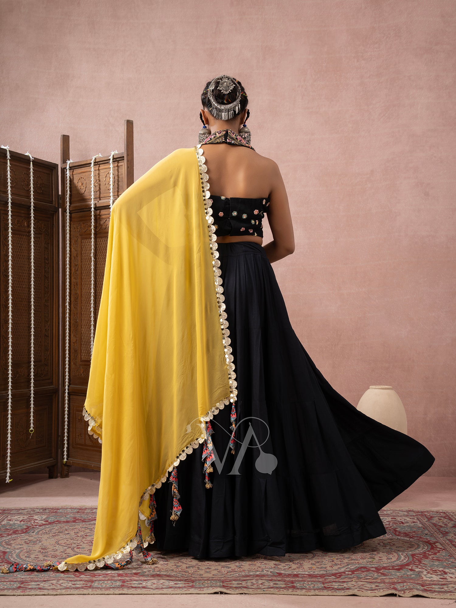 Yellow & Black Chaniya Choli