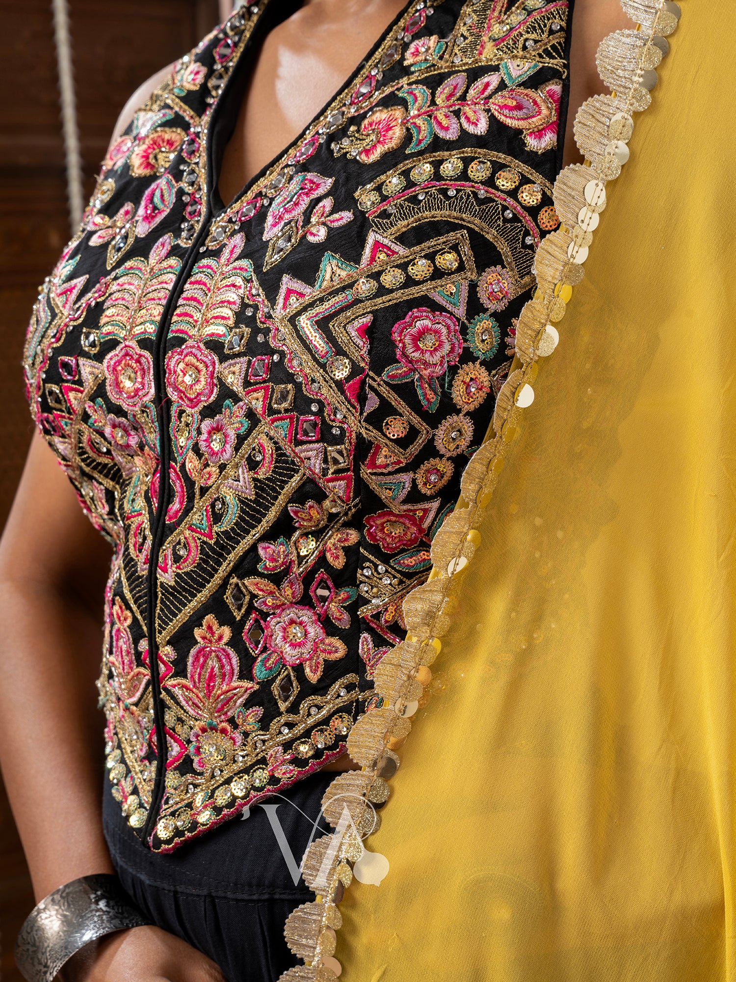 Yellow & Black Chaniya Choli