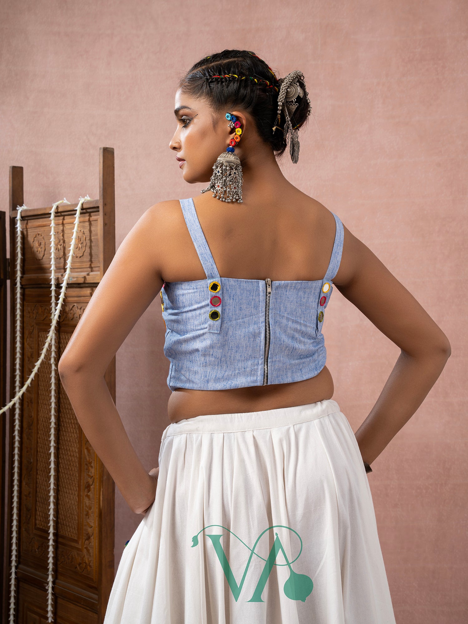Sky & White Chaniya Choli
