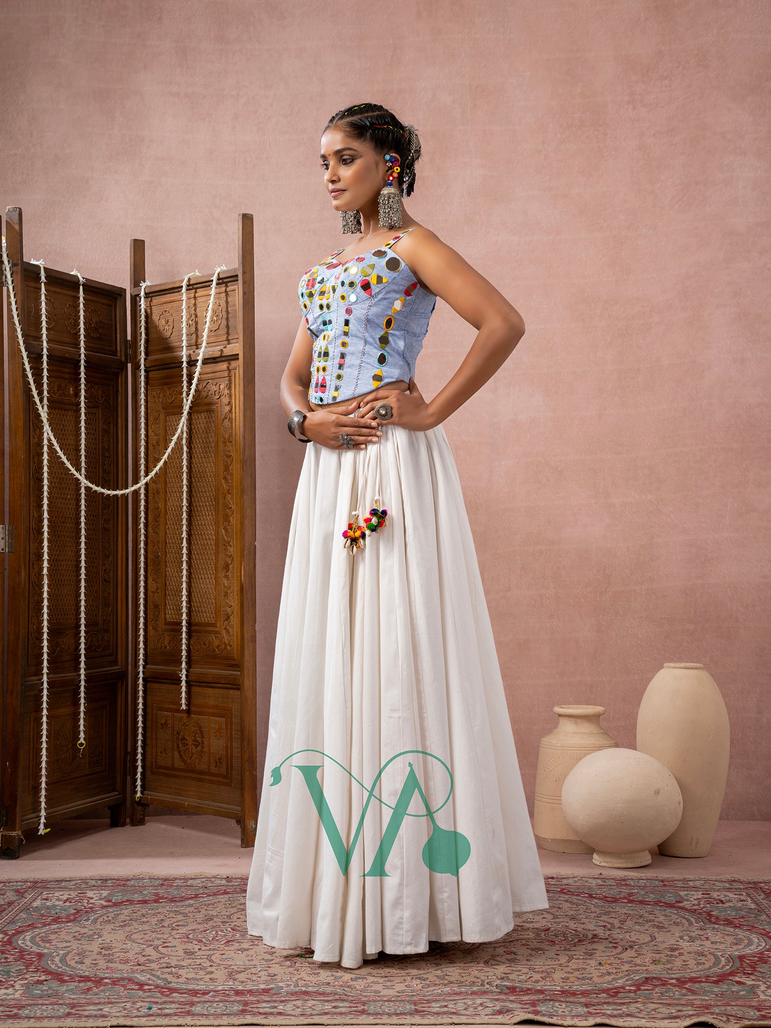 Sky & White Chaniya Choli