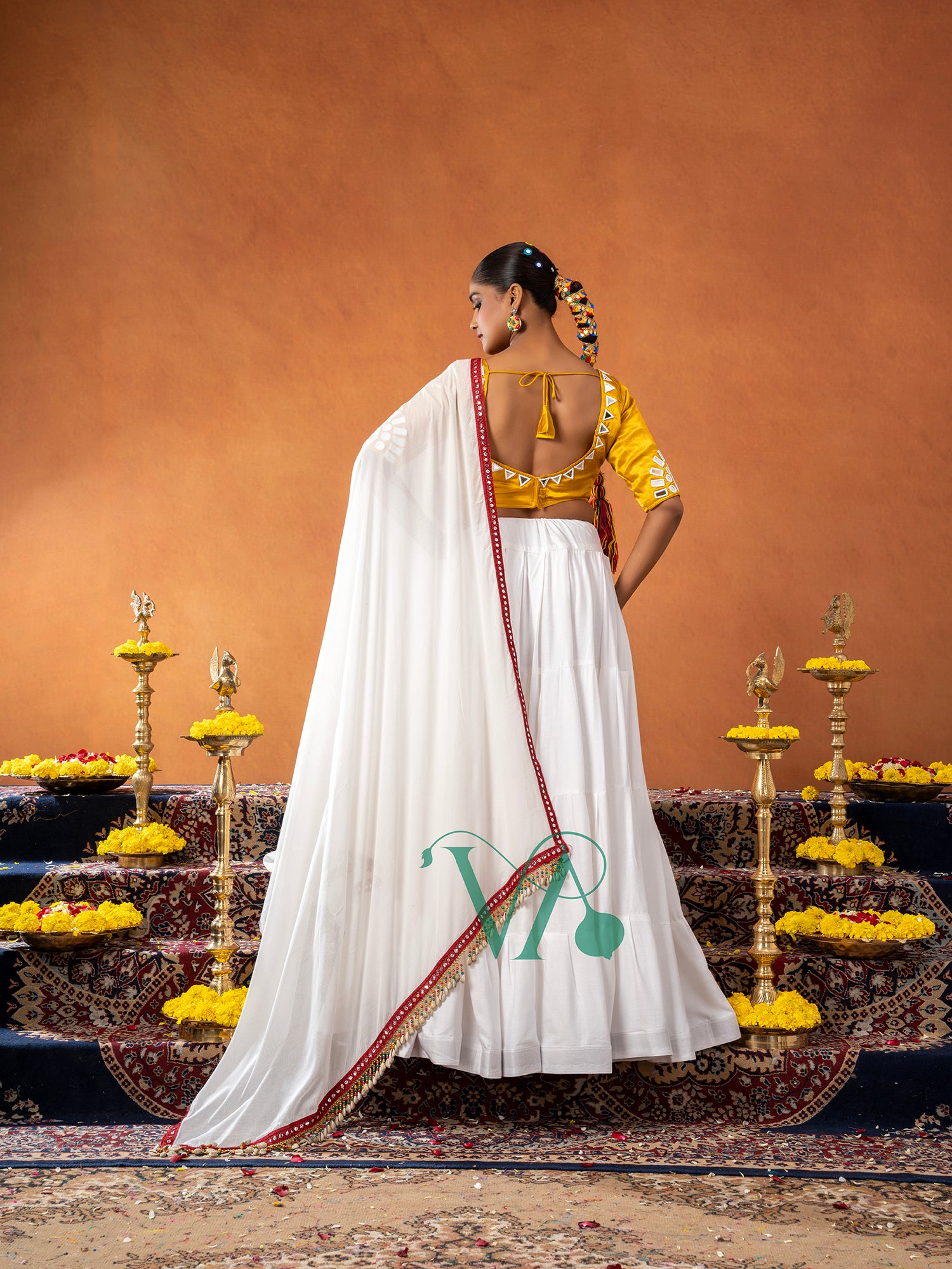 White & Yellow Chaniya Choli