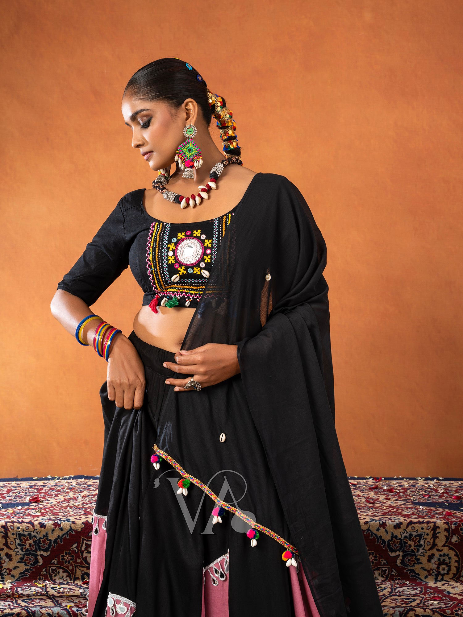Black & Purple Chaniya Choli