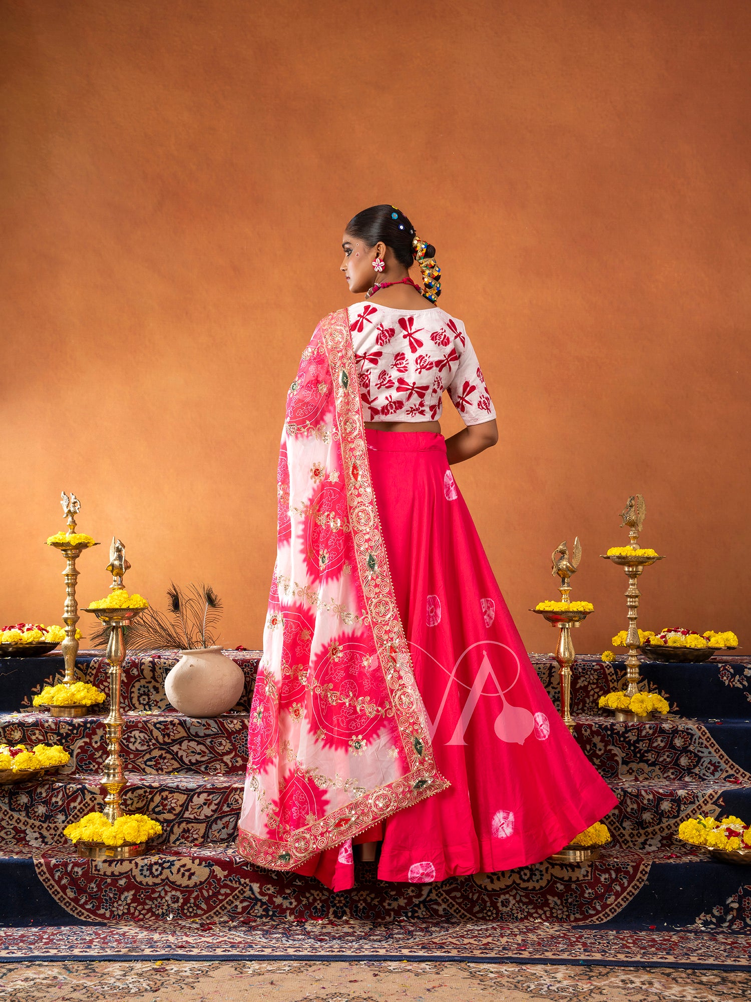 White & Pink Chaniya Choli
