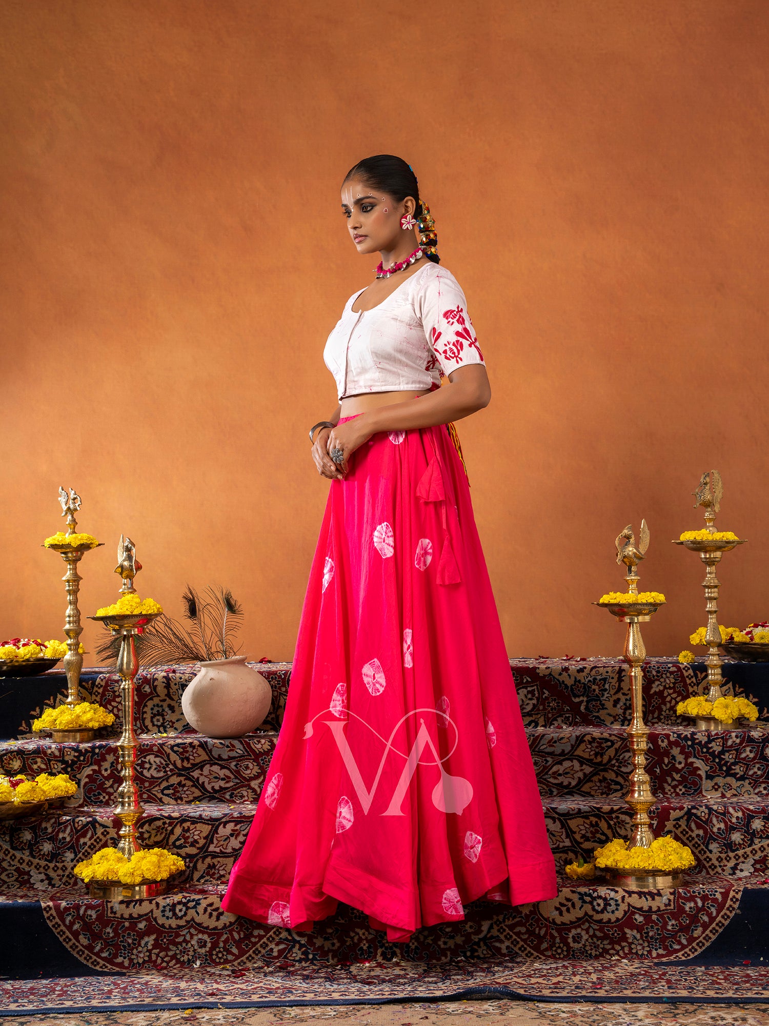 White & Pink Chaniya Choli