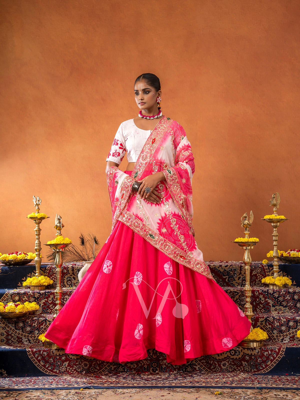 White & Pink Chaniya Choli