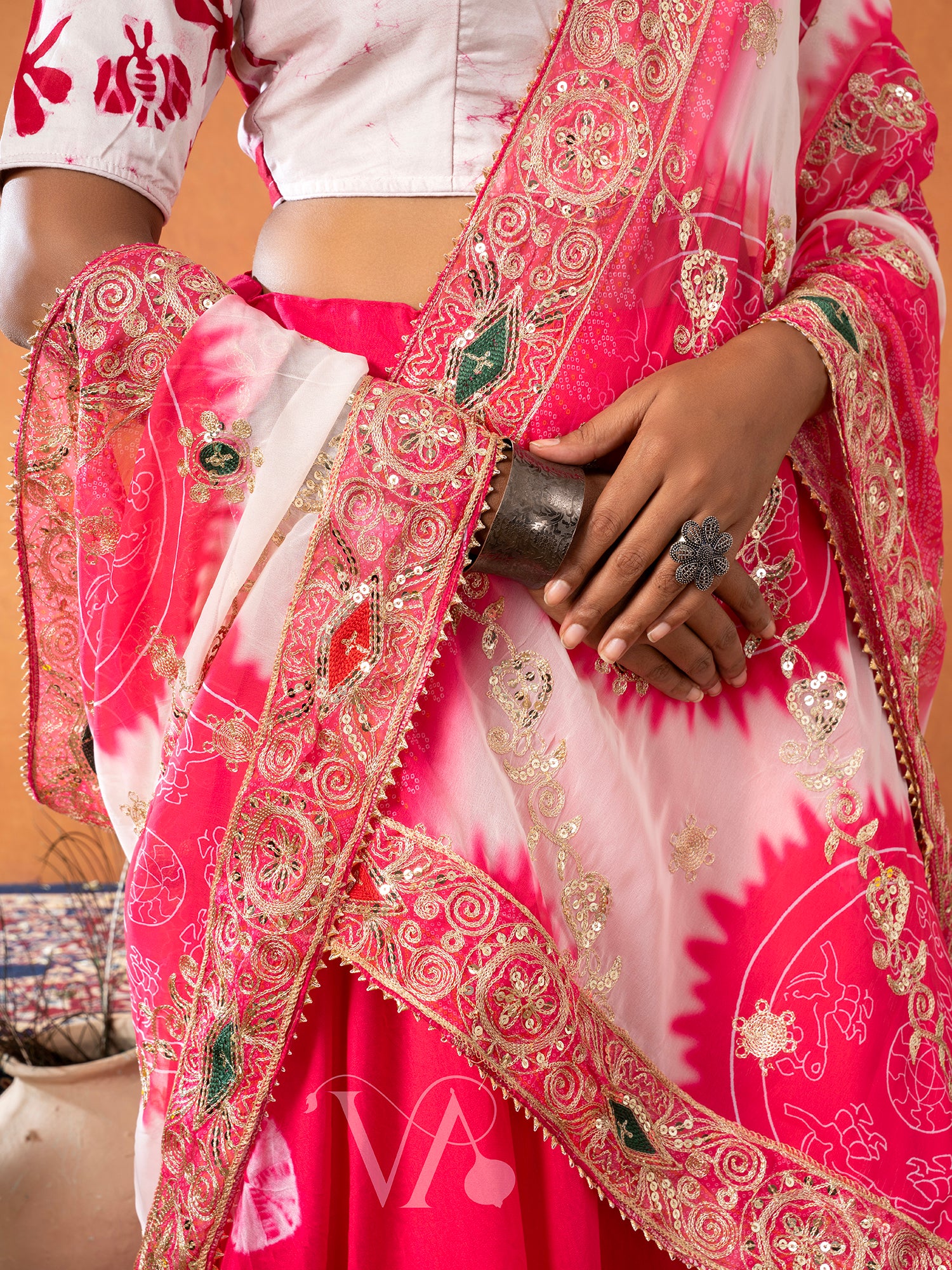White & Pink Chaniya Choli