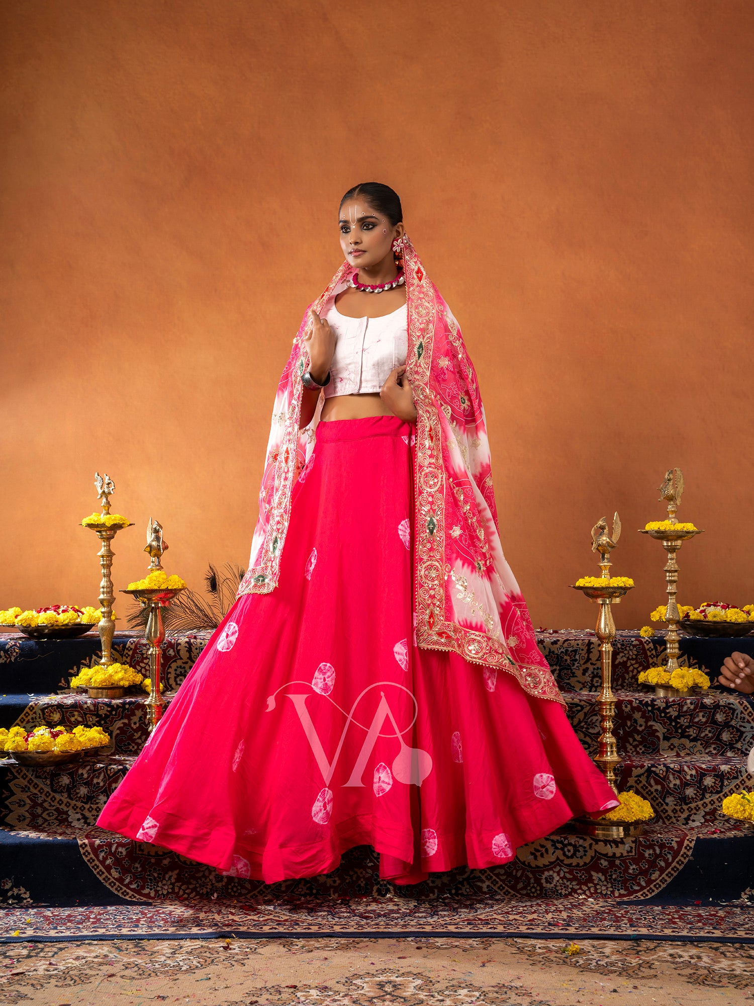 White & Pink Chaniya Choli